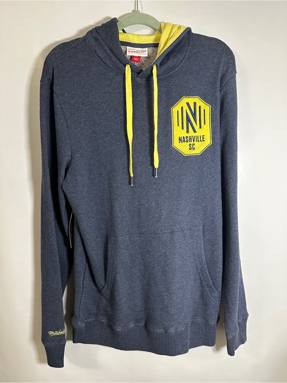 Mitchell & Ness Navy Pullover Hoodie with Yellow Accents, MLS soccer